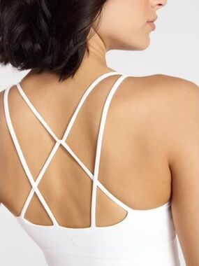 Avia Strappy Longline Extra Coverage Sports Bra Size XL 16-18 White